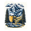Bergpanorama mit Bierglas