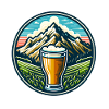 Bergblick mit Bierglas Motiv