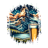 Alpine landscape with beer glass