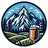 Mountain and Beer Nature Motif