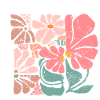 Fleurs groovy rétro rose