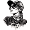 Biker Girl Birthday Motorcycle Biker
