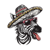 Zebra Comic Funny Sombrero