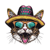 Cat Comic Funny Sombrero