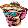 Pig Comic Funny Sombrero