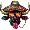 Stier Comic Lustig Sombrero