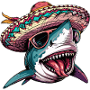 Shark Comic Funny Sombrero