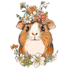 Meerschweinchen mit Blumen