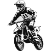 Motocross Biker Klistermærke - Motorcykel Design