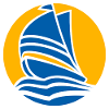 Minimal sunset sailboat
