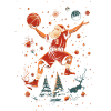 Basketball Christmas Santa Claus