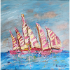 Farbige Segelregatten