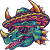 Dinosaur triceratops Sombrero