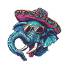 Elephant Comic Funny Sombrero
