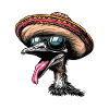 Ostrich Comic Funny Sombrero