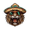 Lion Comic Funny Sombrero