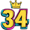 34 Numéro Jersey Couronne