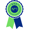 No. 1 Dad Medal in Blue-Green