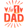 No. 1 Dad – Herzen und Strahlen-Design