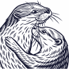 Entwined otters
