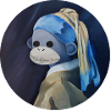 Mona Monkey in Blue Veil