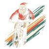 Santa Claus rides mountain bike
