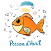 Poisson d'Avril - Orange tecknad fisk
