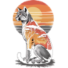 Savannah Cat Sunset