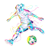 Colour explosion footballer - dynamic design