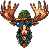Moose Comic Funny Sombrero