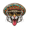 Leopard Comic Funny Sombrero