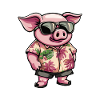 Pig Comic Funny Summer