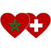 Morocco Switzerland Flag Heart