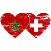 Maroc Suisse Drapeau Coeur utilisé