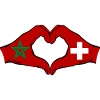 Maroc Suisse Drapeau Mains Coeur