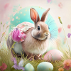 Bunter Osterhase mit fröhlichen Mustern