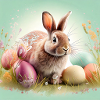 Bunter Osterhase mit fröhlichen Mustern