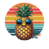 Ananas mit Sonnenbrille