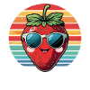 Erdbeere mit Sonnenbrille