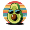 Avocado mit Sonnenbrille