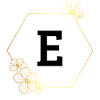 Buchstabe e Goldener Blumenrahmen