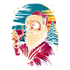 Cooler Weihnachtsmann mit Weinglas