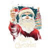 Cooler Weihnachtsmann mit Weinglas