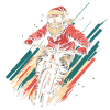 Julemanden i solbriller på mountainbike