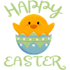 Frohe Ostern Küken in Osterei