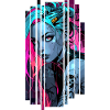 Neonblaues Cyber-Mädchen