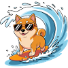 Shiba Surfing