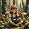 Elf with toadstools