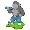 Gorilla Bodybuilder Dumbbell Bodybuilding