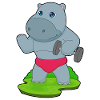 Hippopotame Bodybuilder Haltère Musculation